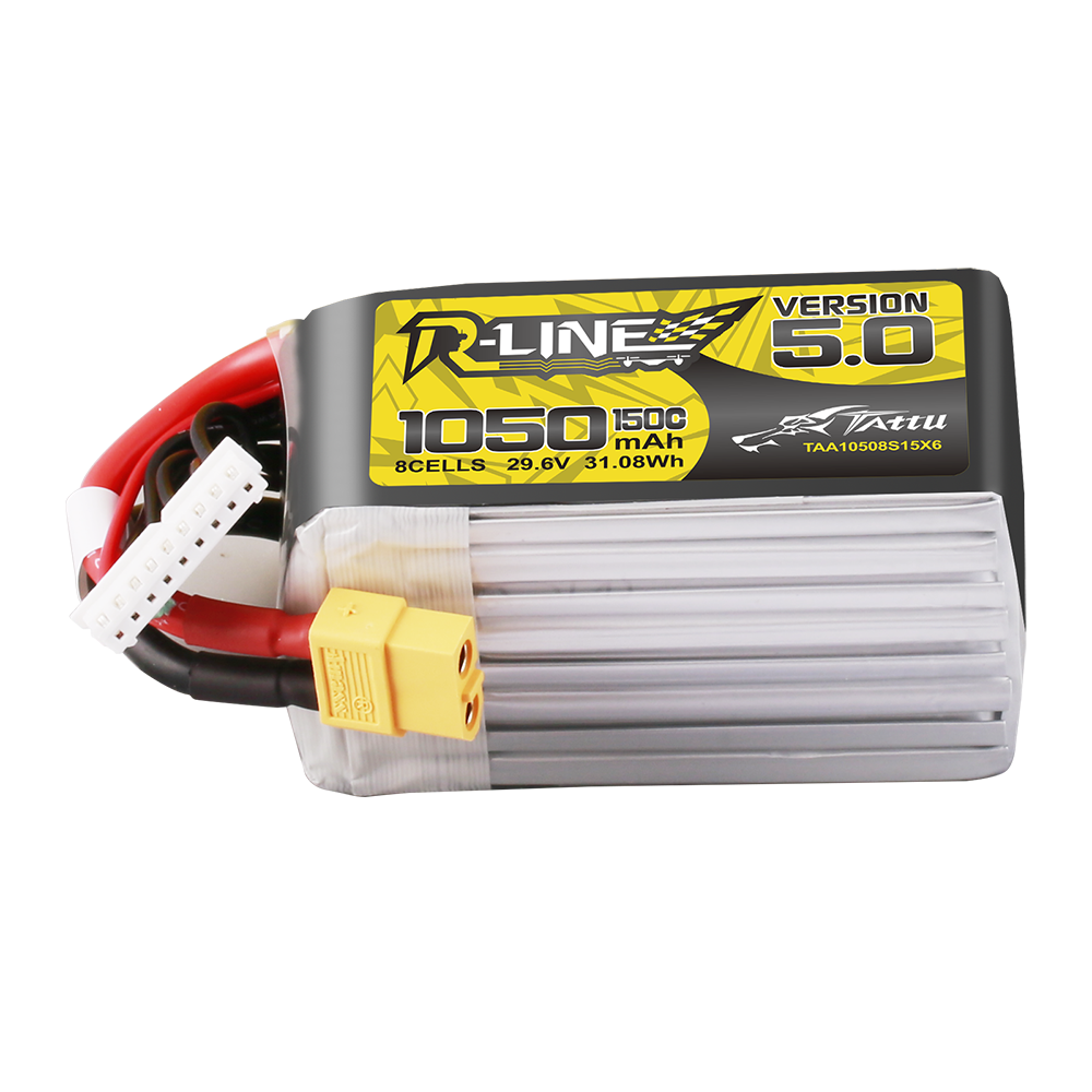 Tattu R-Line Version 5.0 1050 mAh 29,6 V 8S1P 150C Lipo-Akkupack mit XT60-Stecker