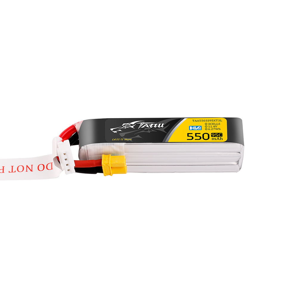 Tattu 3s 550mAh 95C 11.4V HV Lipo Battery with XT30 Plug Long-Pack