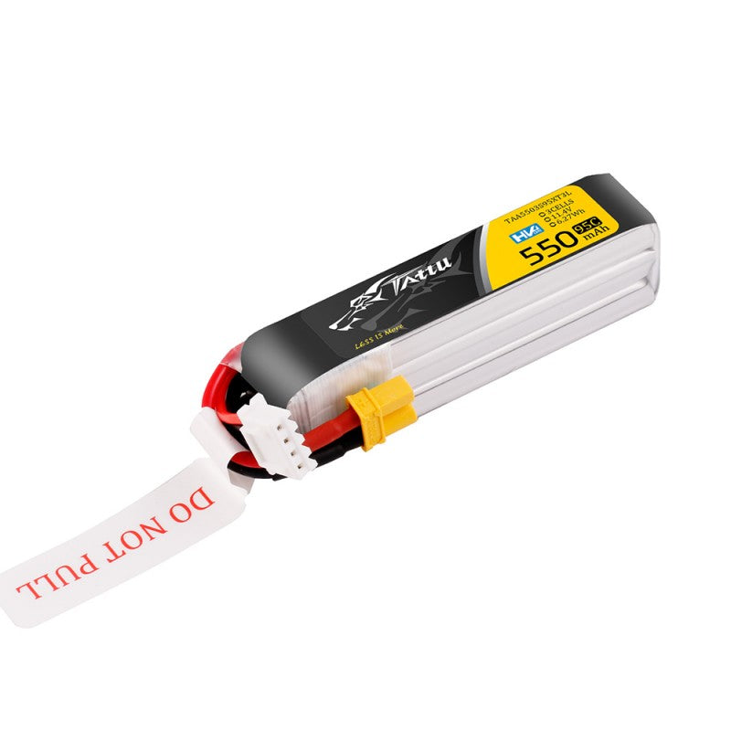 Tattu 3s 550mAh 95C 11.4V HV Lipo Battery with XT30 Plug Long-Pack