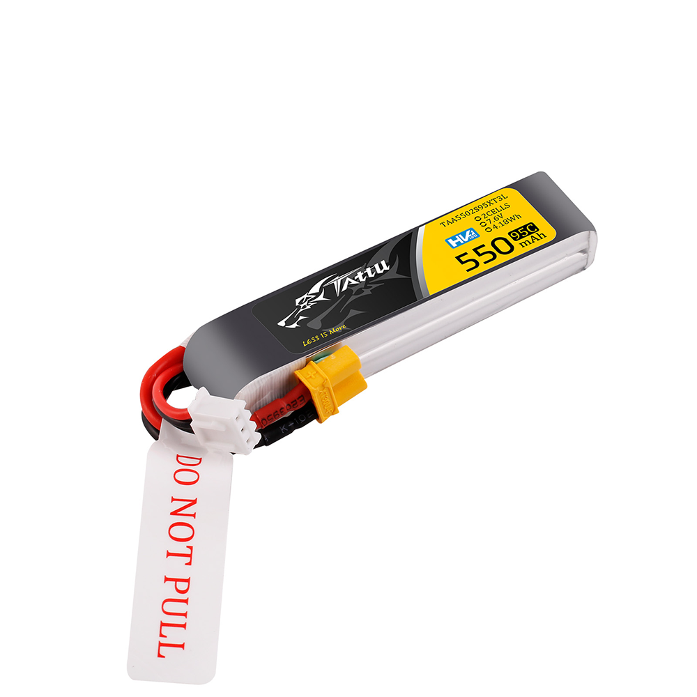 Tattu 550 mAh 2s 95C 7,6 V HV Lipo-Akku mit XT30-Stecker