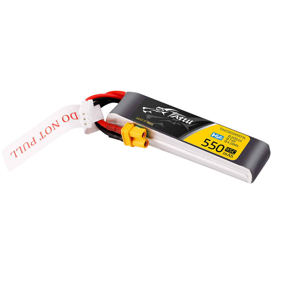 Tattu 550 mAh 2s 95C 7,6 V HV Lipo-Akku mit XT30-Stecker