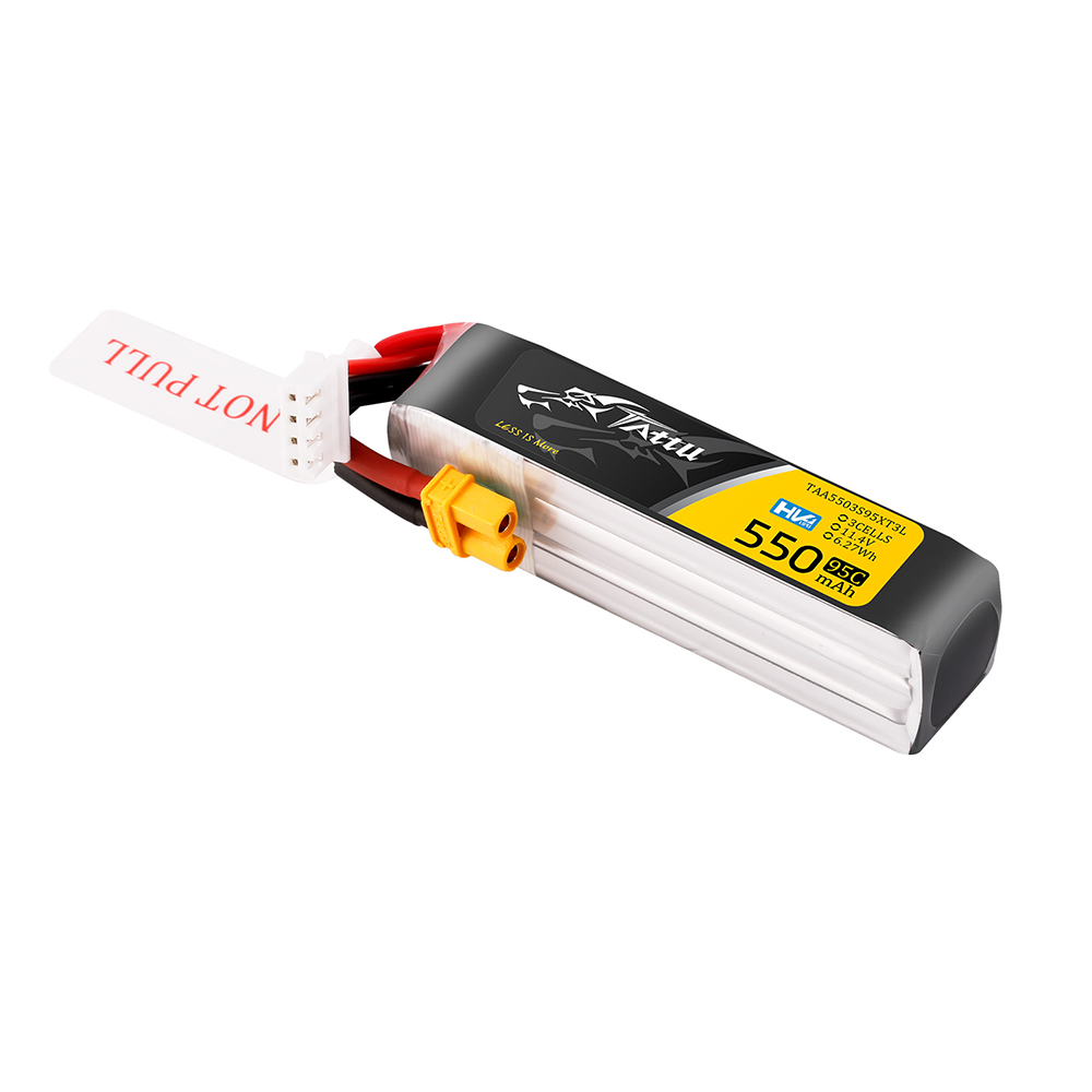 Tattu 3s 550mAh 95C 11.4V HV Lipo Battery with XT30 Plug Long-Pack