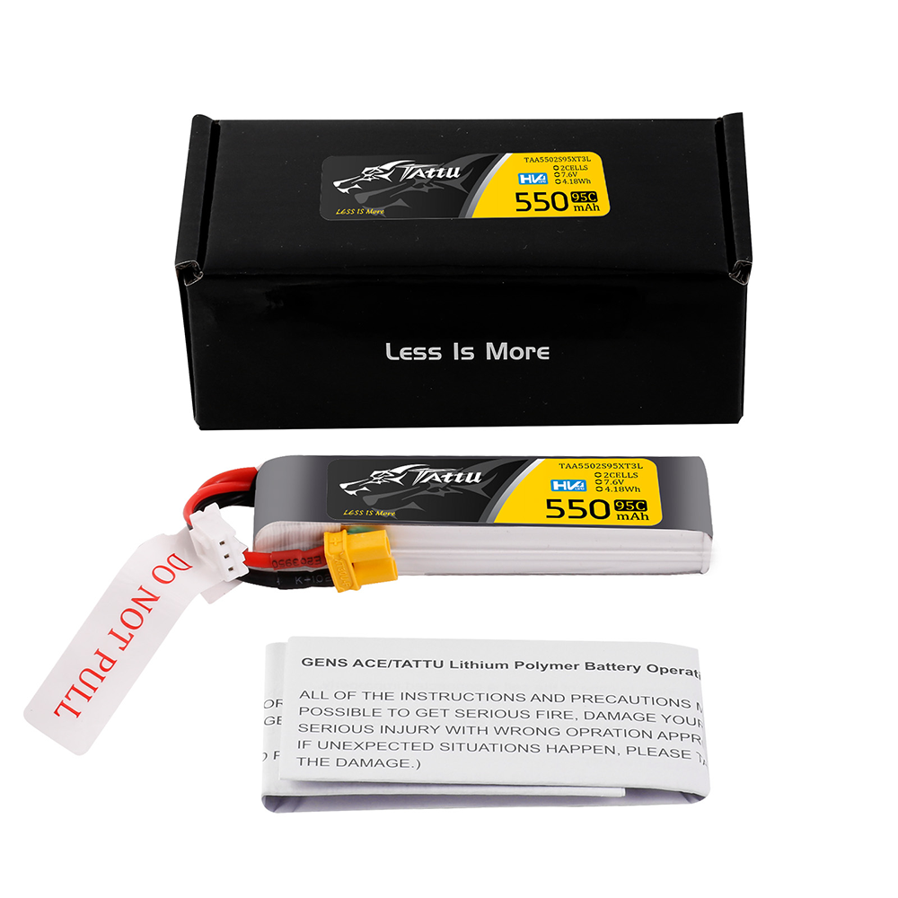 Tattu 550 mAh 2s 95C 7,6 V HV Lipo-Akku mit XT30-Stecker