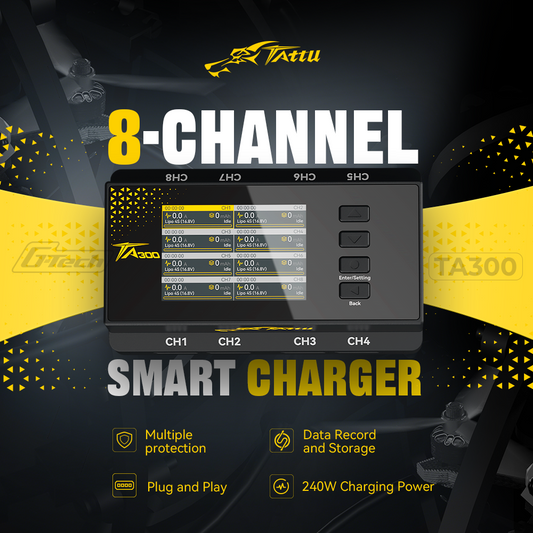 Tattu TA300 Smart Charger |  8 Channels | AC 300W | 2-4S