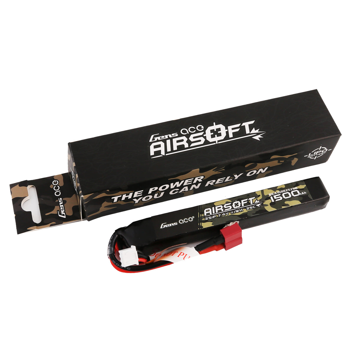 Gens ace 25C 1500 mAh 2S1P 7,4 V Airsoft Gun Lipo Akku mit T-Stecker