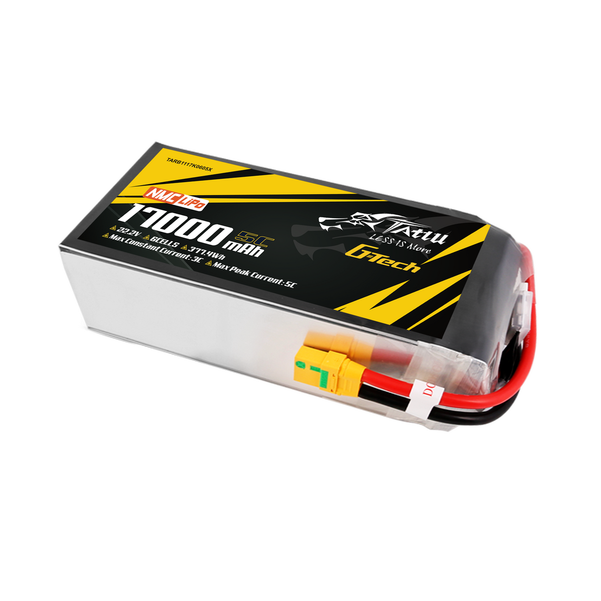 TATTU NMC Semi-solid 17000mAh 5C 22.2V 6S1P G-Tech Lipo Battery Pack with XT90S-F Plug