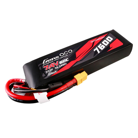 Gens ace G-Tech 7600mAh 7.4V 60C 2S2P Lipo Battery PC material case with XT60 Plug