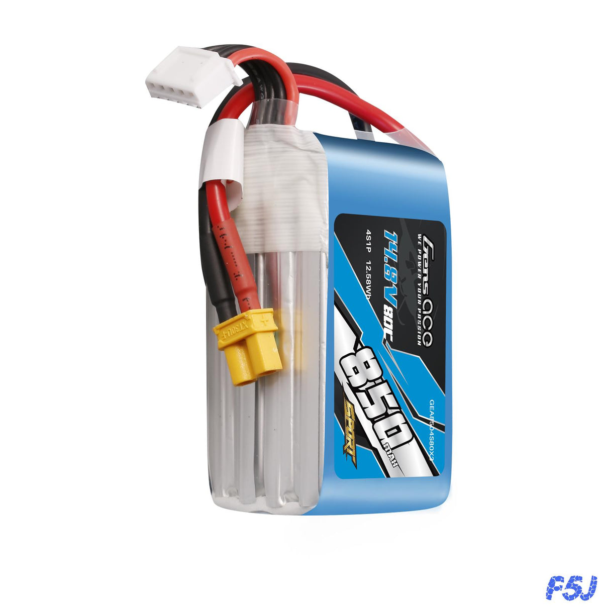 Gens ace 850mAh 14.8V 80C 4S1P Lipo Battery Pack with XT30 Plug ( F5J )
