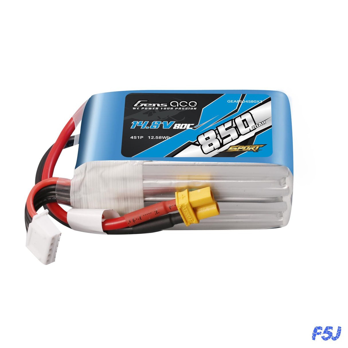Gens ace 850mAh 14.8V 80C 4S1P Lipo Battery Pack with XT30 Plug ( F5J )
