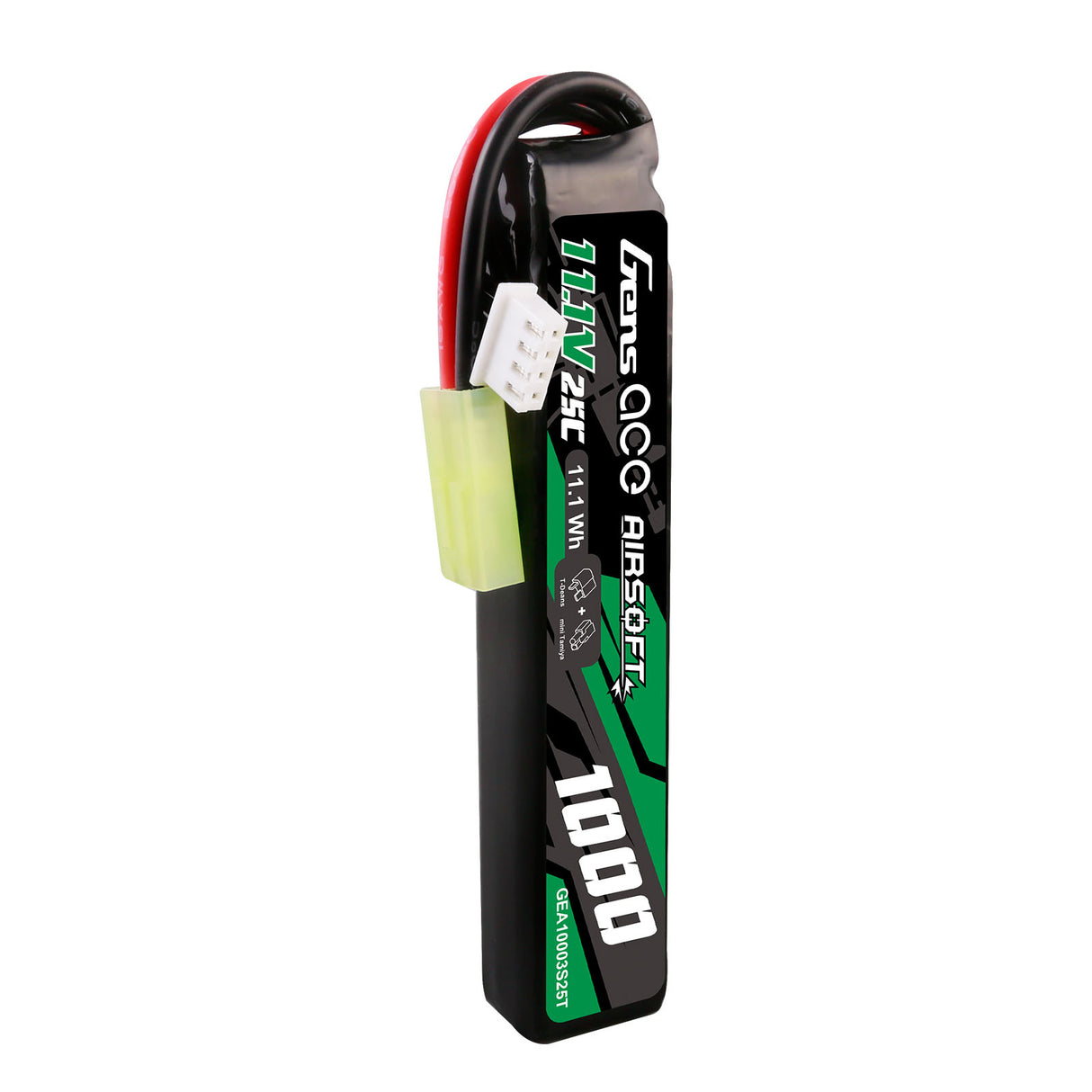 Gens ace 25C 1000mAh 3S1P 11.1V Airsoft Gun Lipo Battery with mini Tamiya Plug