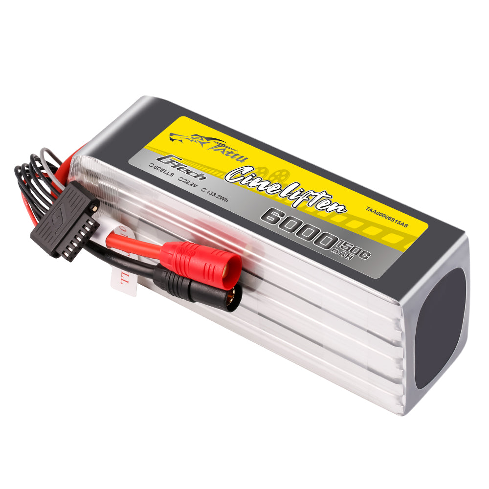 Tattu G-Tech 6000mah 22.2V 150C Lipo Battery with AS150 Plug