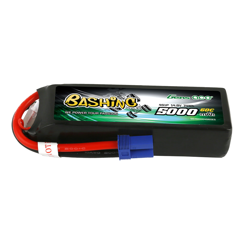 Gens ace 5000mAh 14.8V 4S1P 60C Lipo Battery Pack with EC5 Plug-Bashing Series