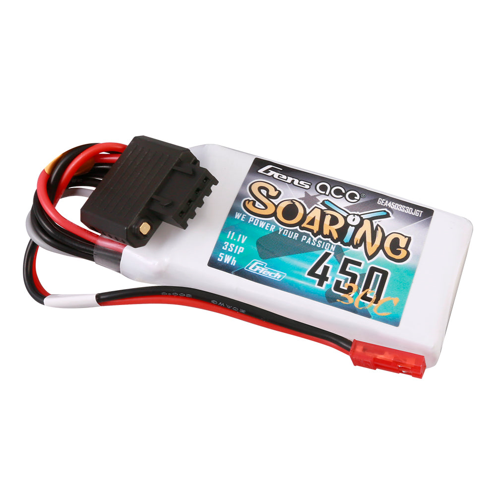 Gens ace G-Tech Soaring 450 mAh 11,1 V 30C 3S1P Lipo-Akkupack mit JST-SYP-Stecker