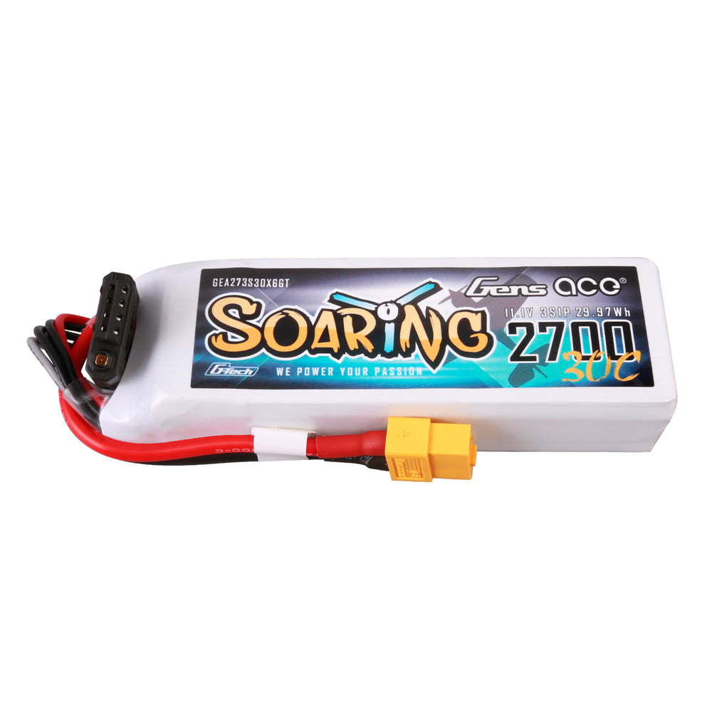 Gens ace G-Tech Soaring 2700mAh 11.1V 30C 3S1P LiPo Battery Pack with XT60 Plug Gens ace G-Tech Soaring 2700mAh 11.1V 30C 3S1P LiPo Battery Pack with XT60 Plug