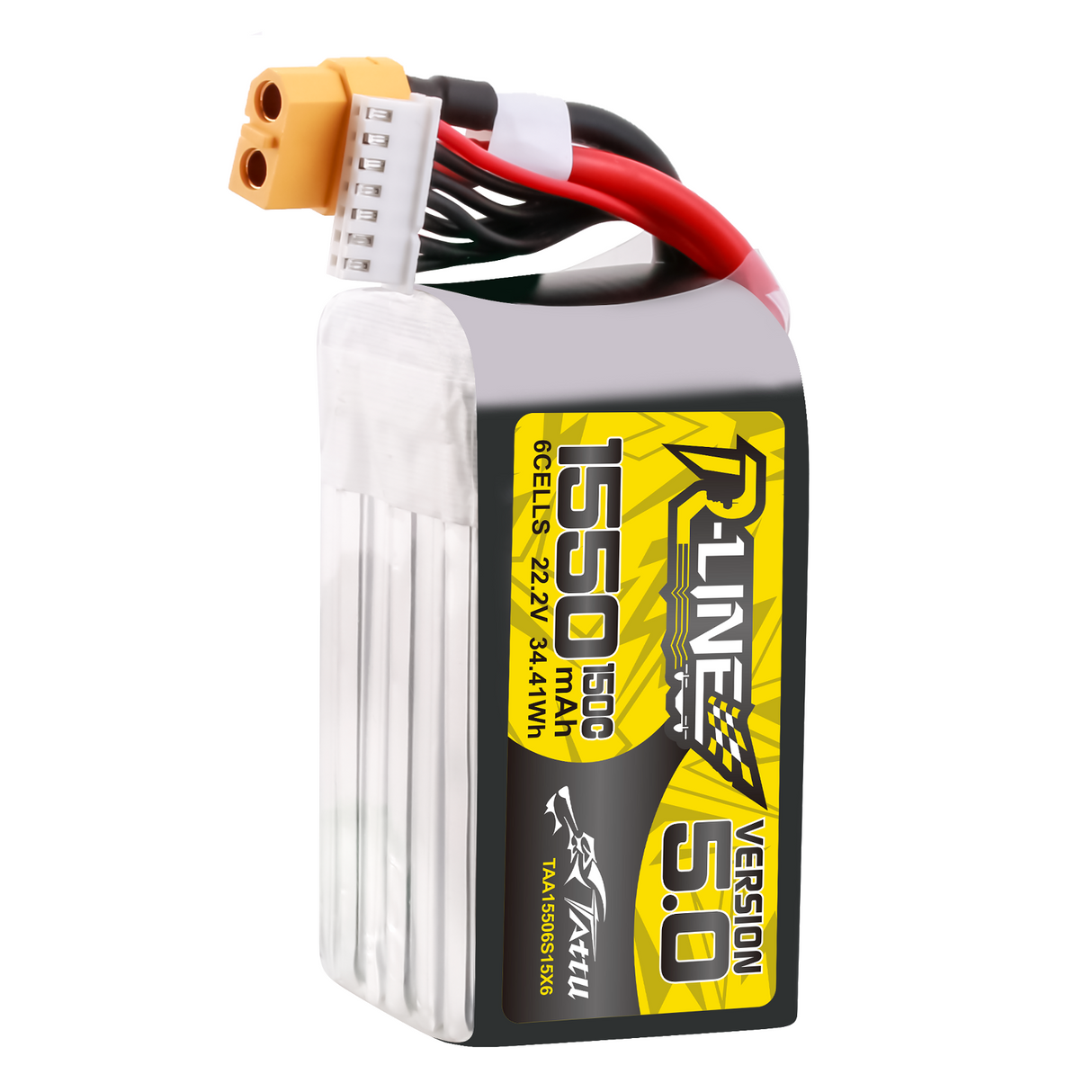 Tattu R-Line Version 5.0 1550 mAh 22,2 V 150C 6S1P Lipo-Akkupack mit XT60-Stecker