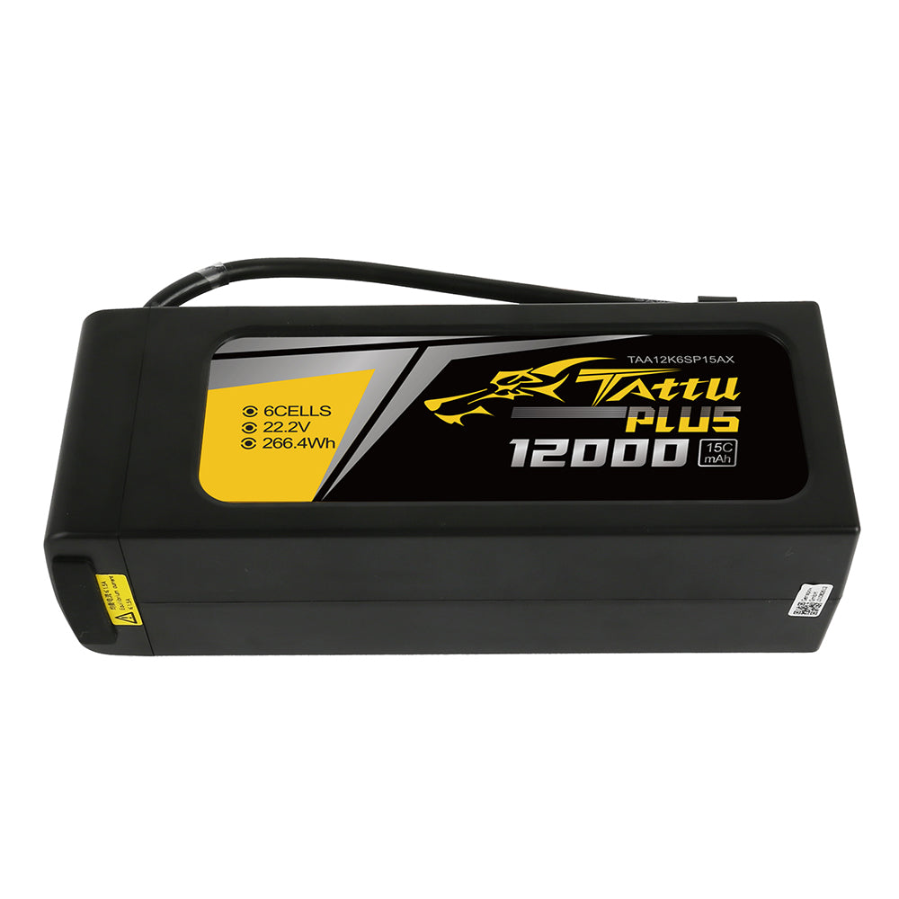 Tattu Plus 12000 mAh 22,2 V 15C 6S1P Lipo-Akkupack mit AS150+XT150-Stecker