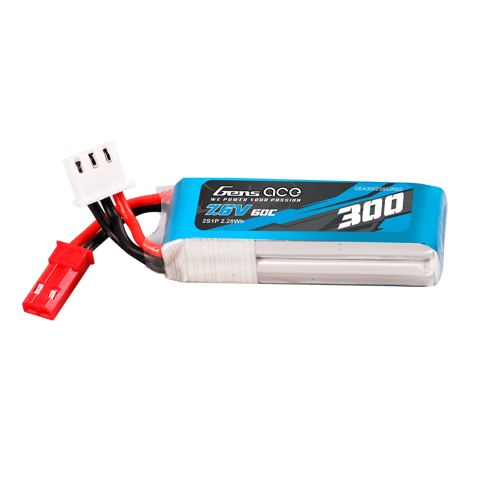 Gens ace 300mAh 7.6V 60C 2S1P HV Lipo Battery Pack with JST-SYP