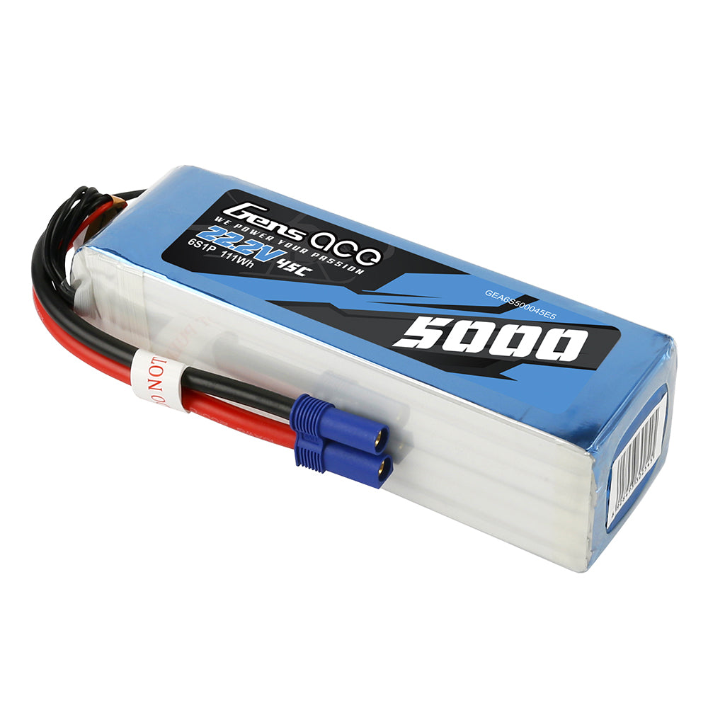 Gens ace 5000mAh 22,2V 45C 6S1P Lipo-Akkupack