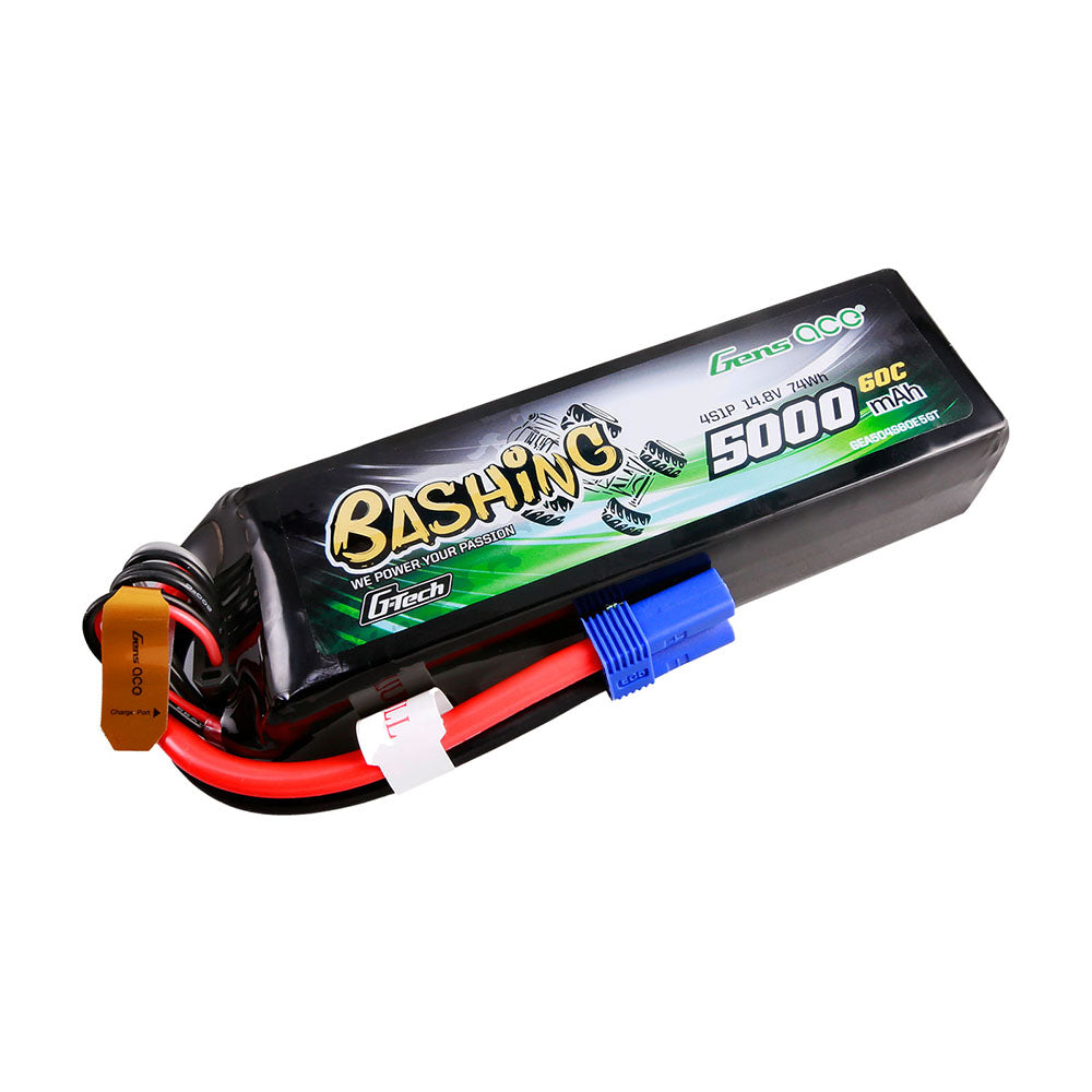 Gens ace G-Tech 5000mAh 14.8V 4S 60C Lipo Battery Pack with EC5 Plug-Bashing Series