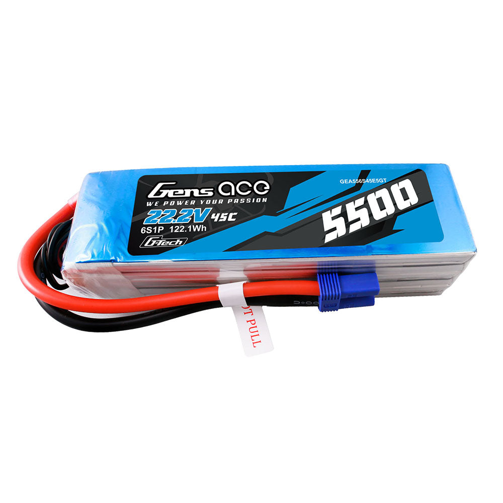 Gens ace G-Tech 5500 mAh Lipo 22,2 V 45 C 6S1P Modellhubschrauberbatterien