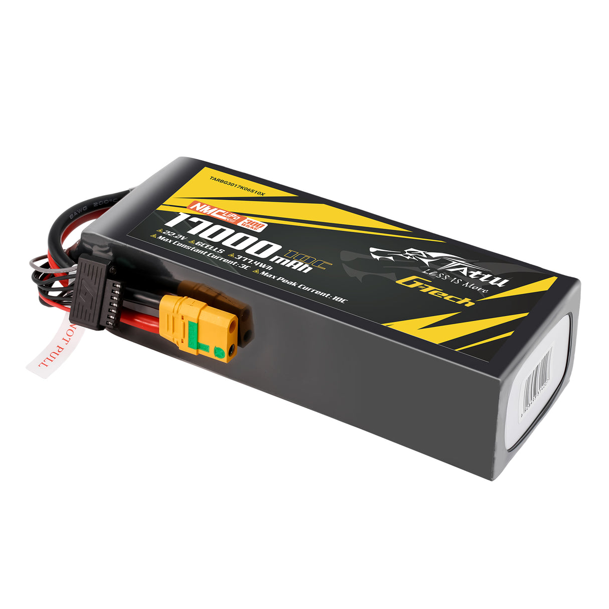 Tattu Semi-solid State 300Wh/kg 17000mAh 10C 22.2V 6S1P G-Tech Lipo Battery Pack with XT90S-F Plug