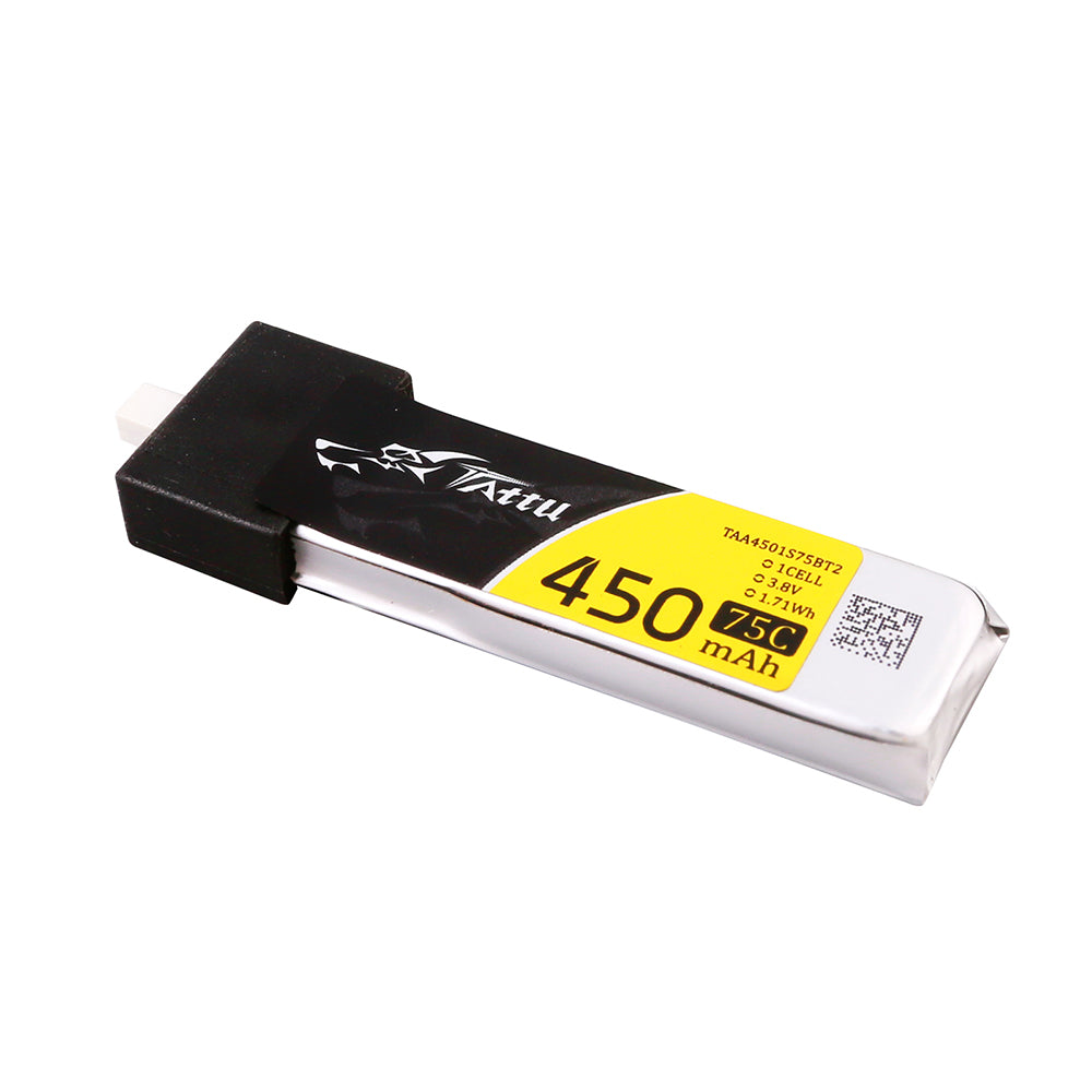 Tattu 450 mAh 3,8 V 75C 1S1P HV Lipo-Akkupack mit BT 2.0-Stecker (5 Stück?