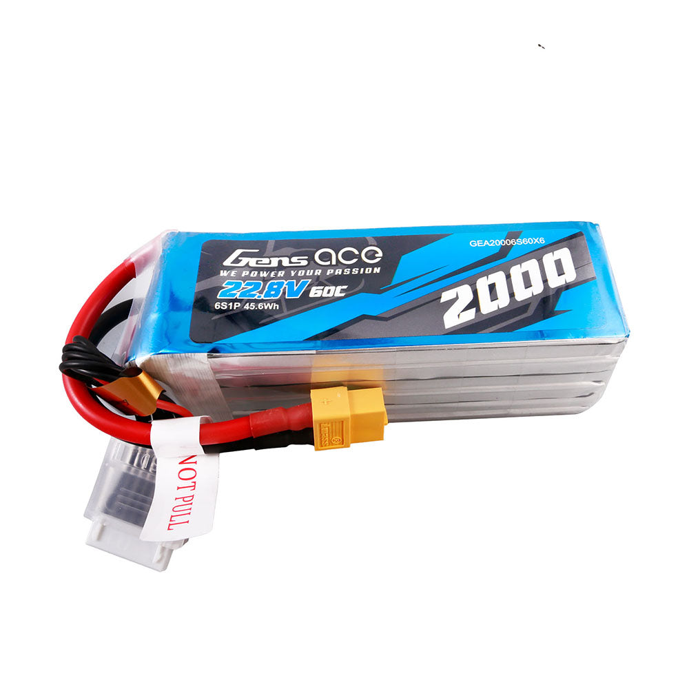 Gens ace 2000 mAh 22,8 V 60C 6S1P Hochspannungs-Lipo-Akkupack mit XT60-Stecker