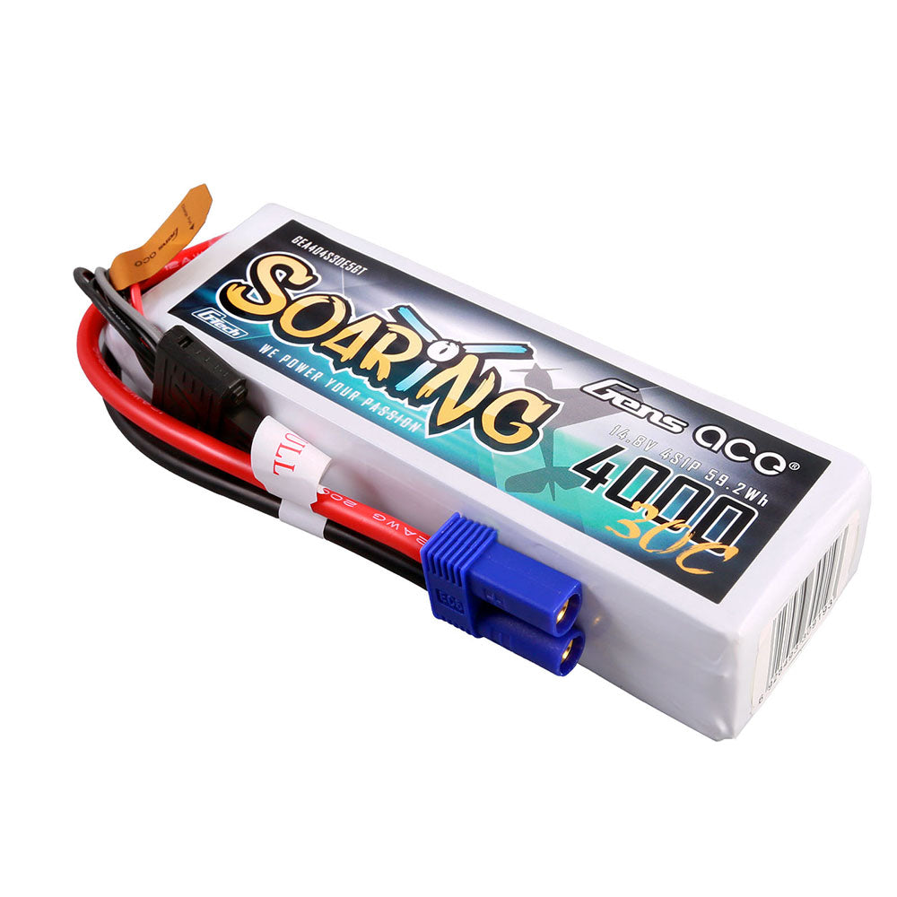 Gens ace G-Tech Soaring 4000 mAh 14,8 V 30C 4S1P Lipo-Akkupack mit EC5-Stecker