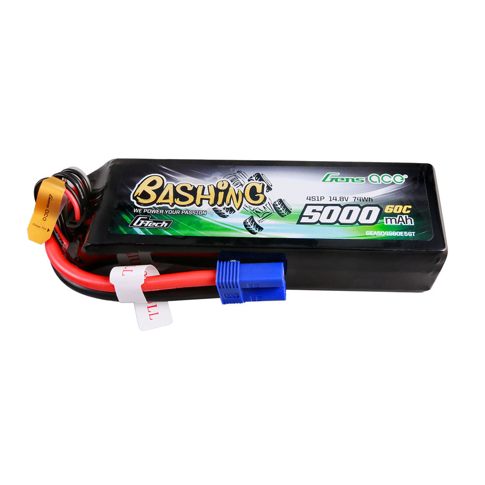 Gens ace G-Tech 5000mAh 14.8V 4S1P 60C Lipo Battery Pack with EC5 Plug-Bashing Series