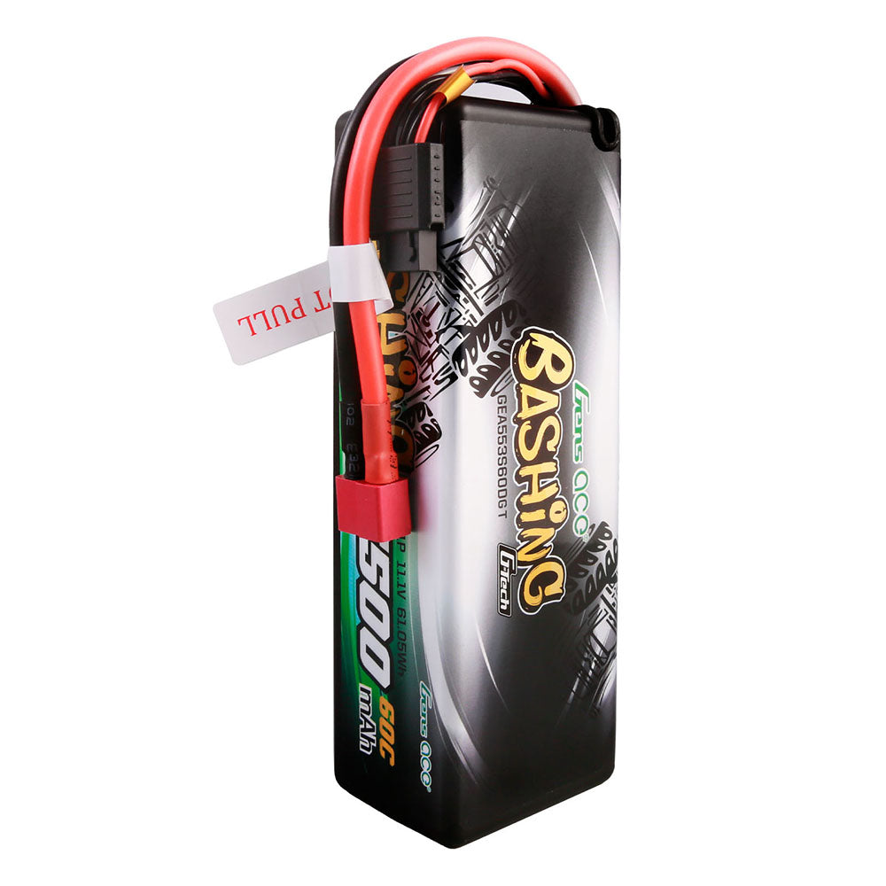 Gens ace G-Tech 5500mAh 11.1V 3S 60C HardCase 15# car Lipo Battery with T-plug