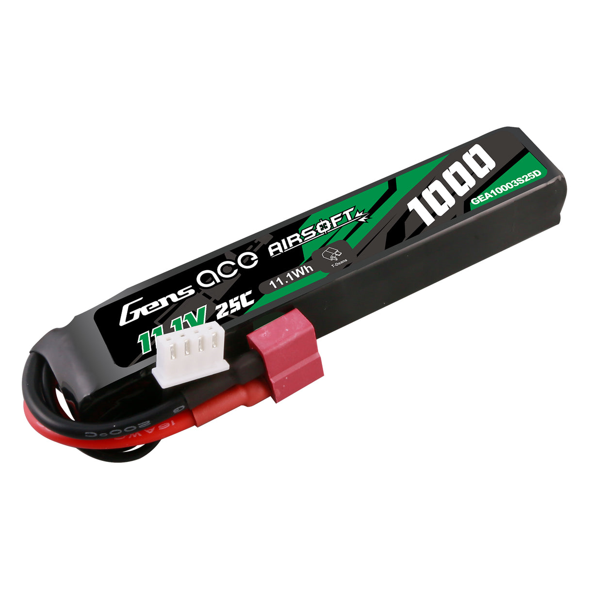 Gens ace 25C 1000 mAh 3S1P 11,1 V Airsoft Gun Lipo Akku mit T-Stecker