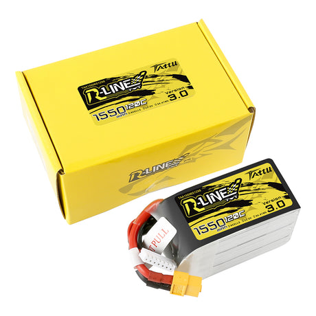 Tattu R-Line Version 3.0 1550 mAh 22,2 V 120C 6S1P Lipo-Akkupack mit XT60-Stecker