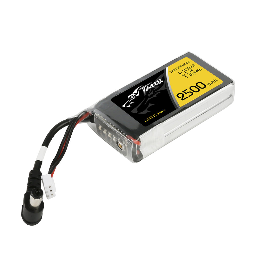 Tattu 2500 mAh 2S 7,4 V Ersatz-Lipo-Akkupack mit DC5,5 mm Stecker für Fatshark Goggles