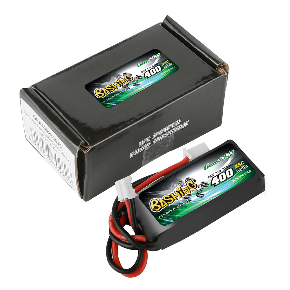 Gens ace 400mAh 7.4V 2S 35C Lipo Battery Pack with JST-PHR Plug-Bashing Series