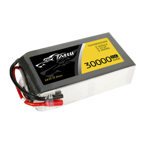 Tattu 30000mAh 22.2V 25C 6S1P Lipo Battery Pack with AS150+XT150