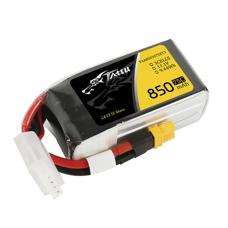 Tattu 850 mAh 11,1 V 75C 3S1P Lipo-Akku mit XT30-Stecker