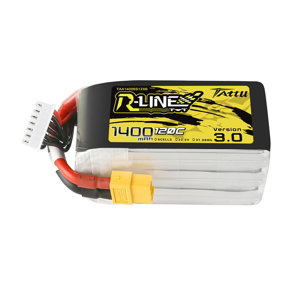 Tattu R-Line Version 3.0 1400 mAh 22,2 V 120C 6S1P Lipo-Akkupack mit XT60-Stecker