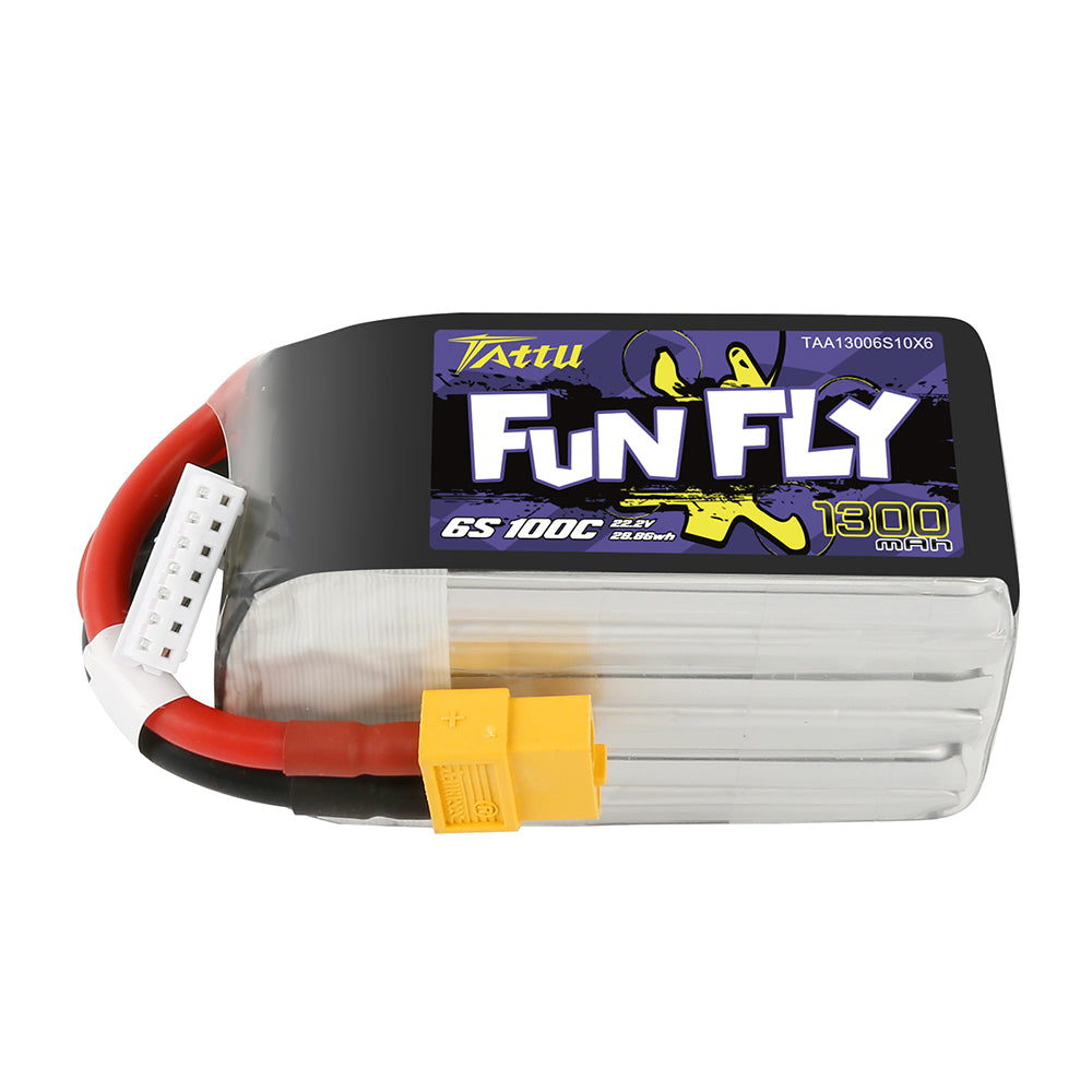 Tattu Funfly Series 1300mAh 22.2V 100C 6S1P Lipo Battery Pack with XT60 Plug