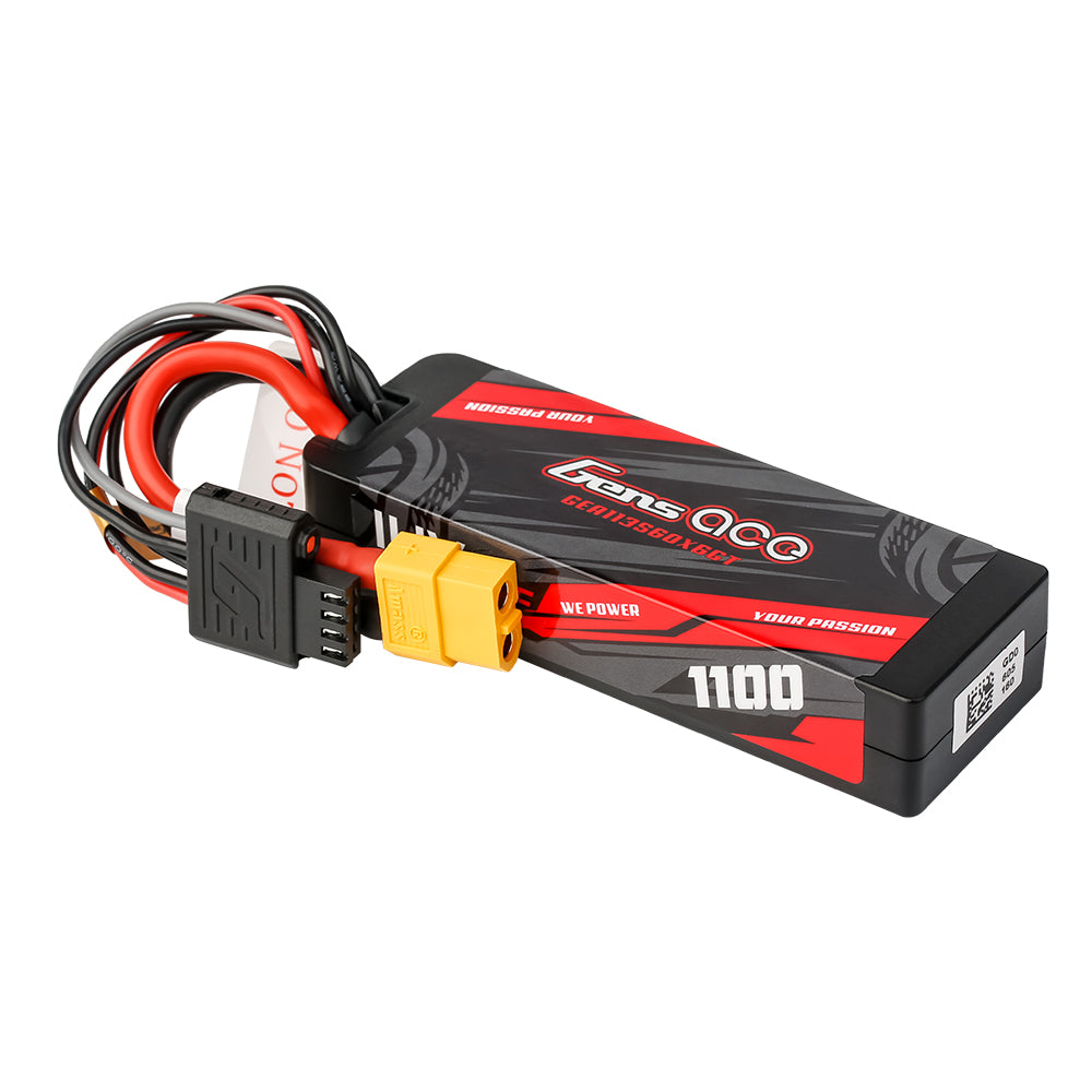 Gens ace G-Tech 1100mAh 11.1V 3S1P 60C GRP-76 Hardcase Lipo Battery Pack with XT60 Plug Gens ace G-Tech 1100mAh 11.1V 3S1P 60C GRP-76 Hardcase Lipo Battery Pack with XT60 Plug