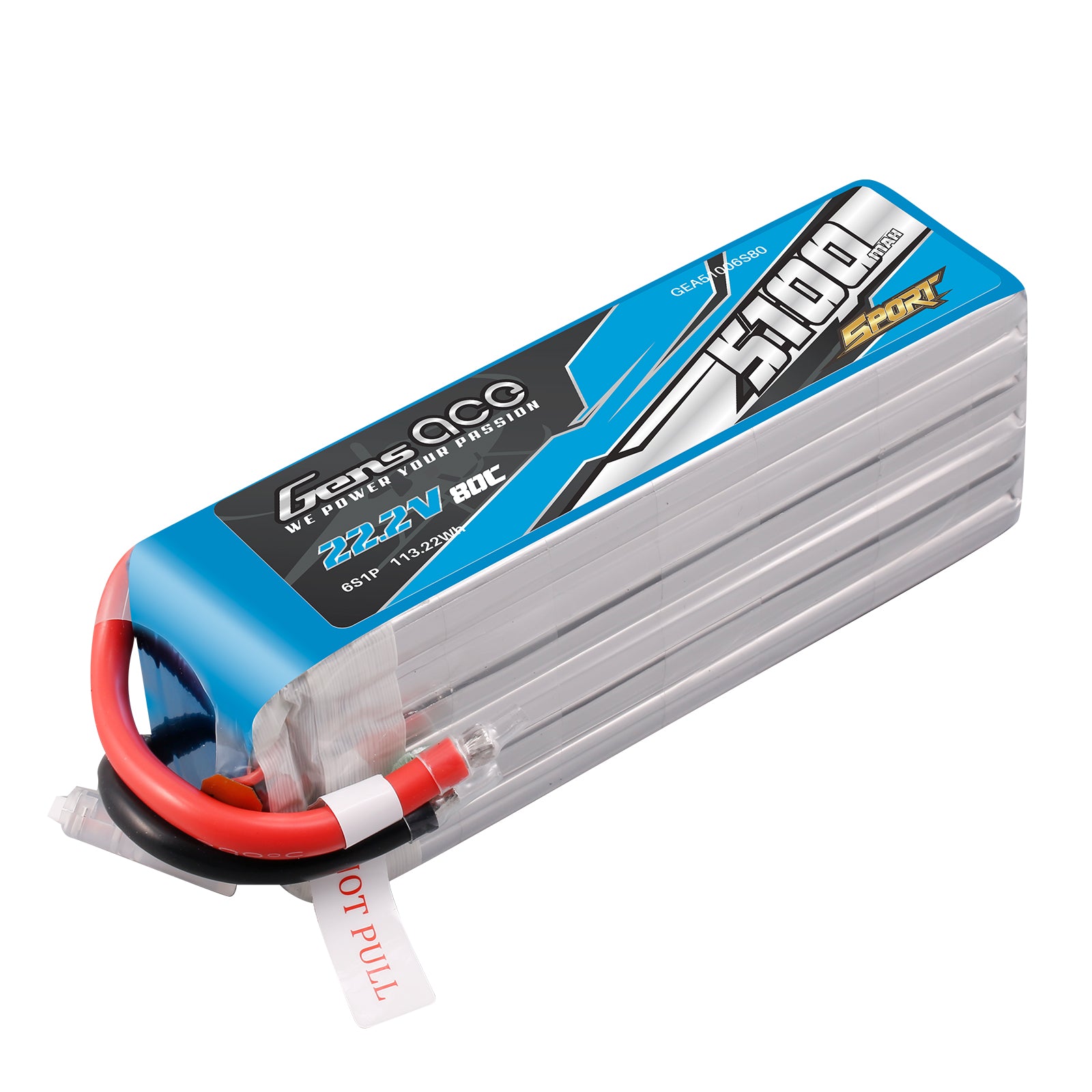 Gens ace 5100mAh 6S 80C LiPo battery ( F5B ) – Genspow GmbH