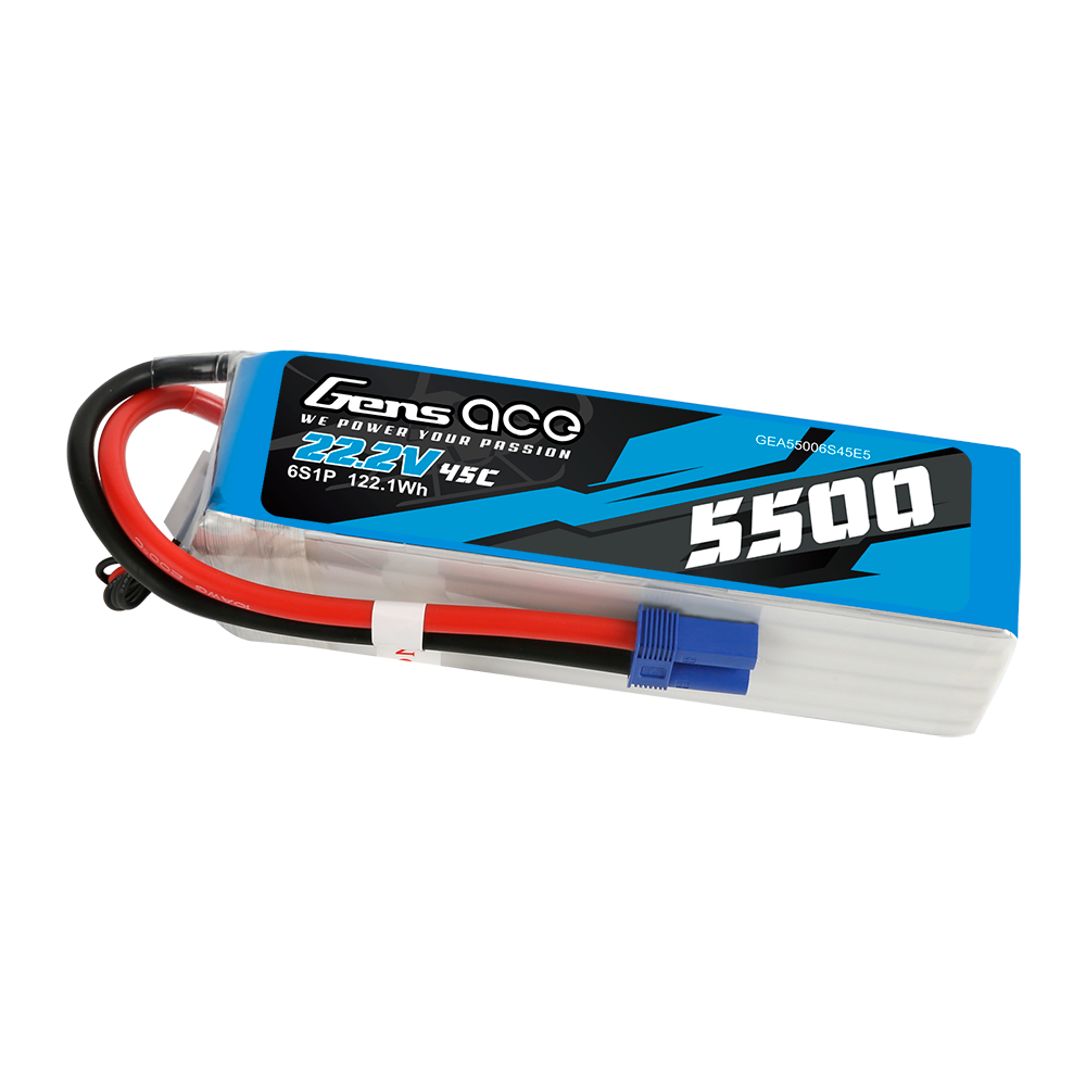 Gens ace 5500 mAh Lipo 22,2 V 45 C 6S1P Modellhubschrauberbatterien