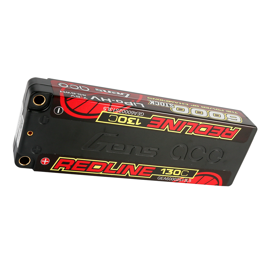 Gens ace Redline Serie 6000 mAh 7,6 V 130C 2S2P HardCase 57# HV Lipo-Akku