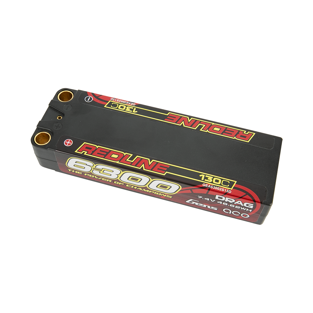 Gens ace Redline 1.0 6300mAh 2S2P 7.4V 130C HardCase 70# LiPo Battery