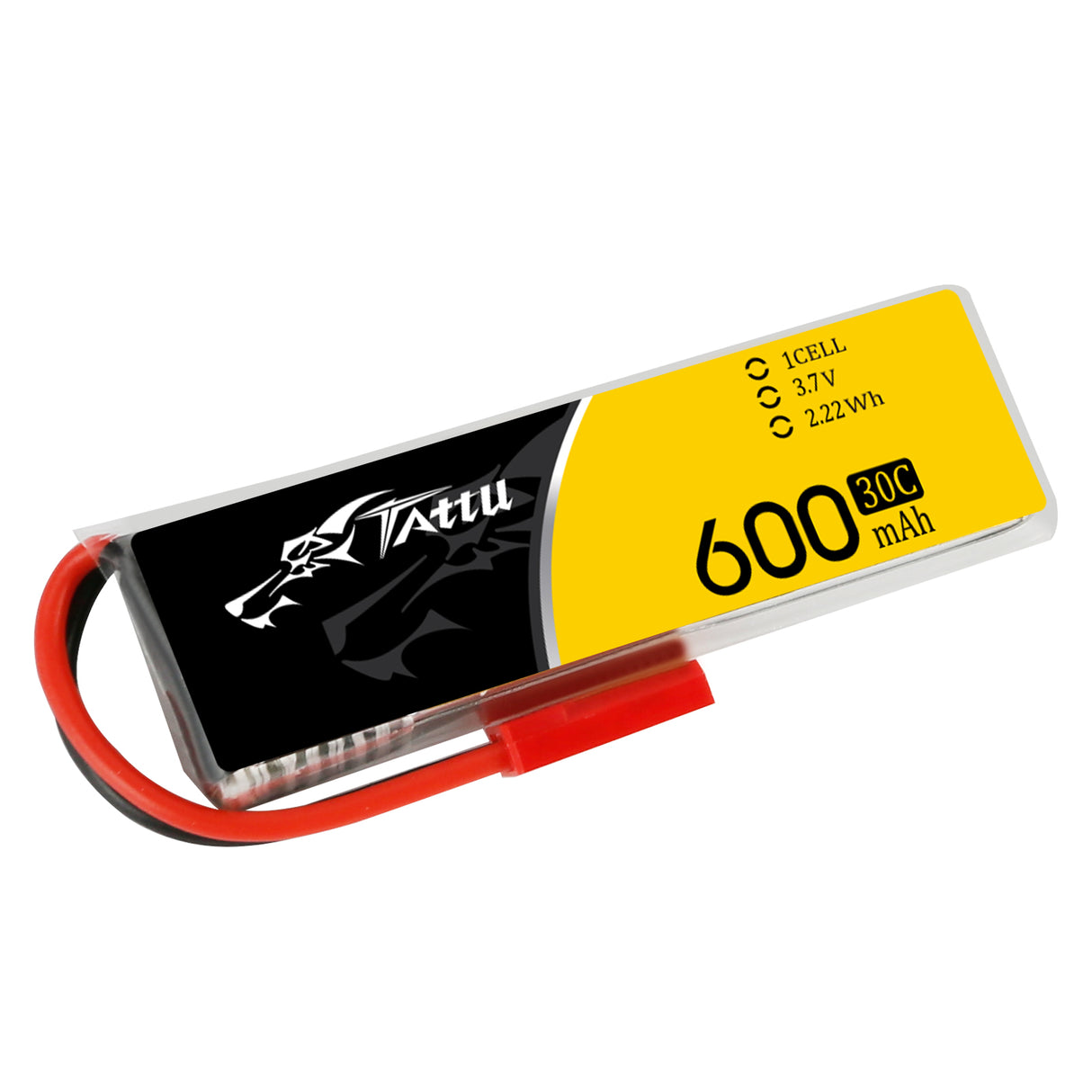 Tattu 600mAh 3.7V 30C 1S1P Lipo Battery Pack with JST Plug(1 pcs/pack)