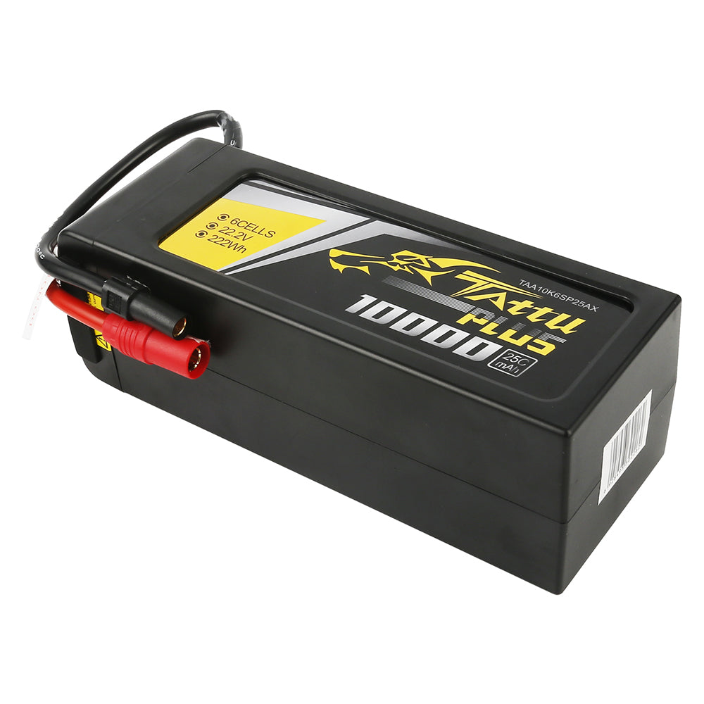 Tattu Plus 10000mAh 22.2V 25C 6S1P Lipo Battery Pack with AS150+XT150 plug