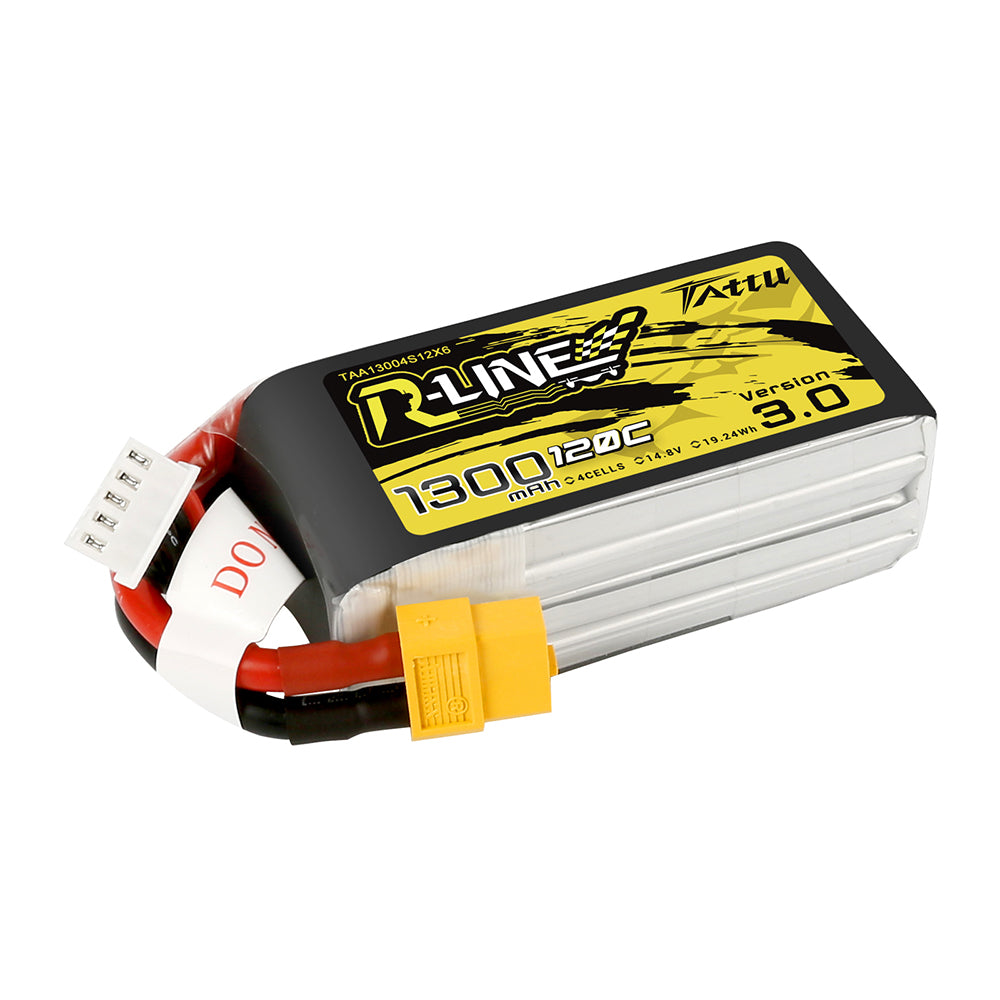 Tattu R-Line Version 3.0 1300mAh 4S 14.8V 120C Lipo Battery Pack with XT60 Plug