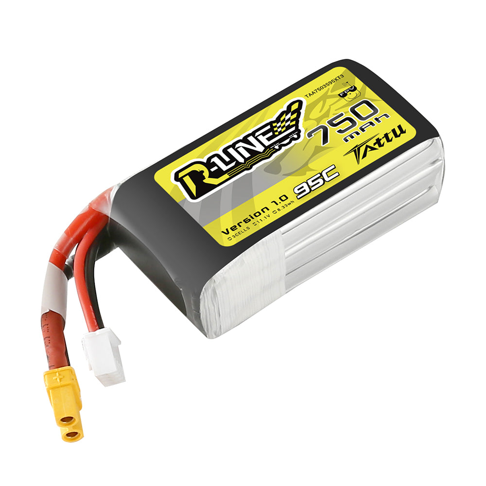 Tattu R-Line 750mAh 11.1V 3S1P 95C Lipo Battery with XT30 Plug