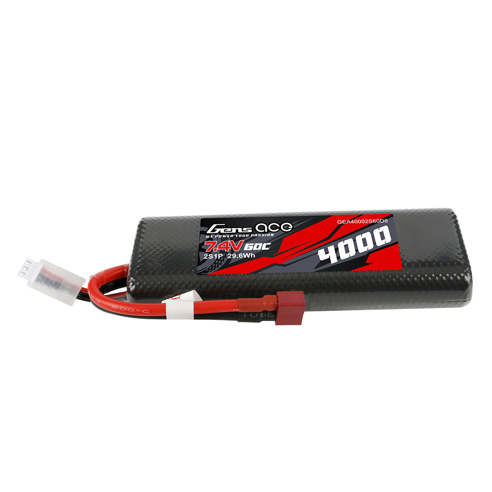 Gens ace 4000mAh 2S1P 7,4V 60C HardCase 8# Auto Lipo Akkupack mit T-Stecker