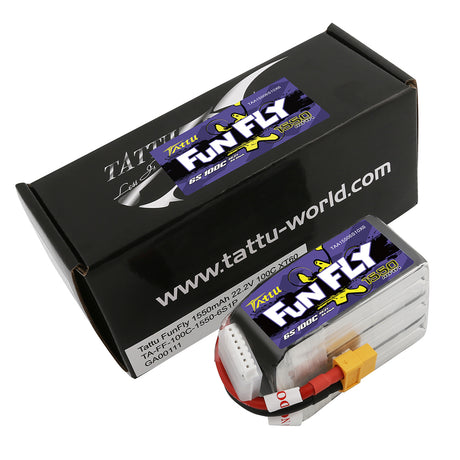 Tattu Funfly Series 1550mAh 22.2V 100C 6S1P Lipo Battery Pack with XT60 Plug