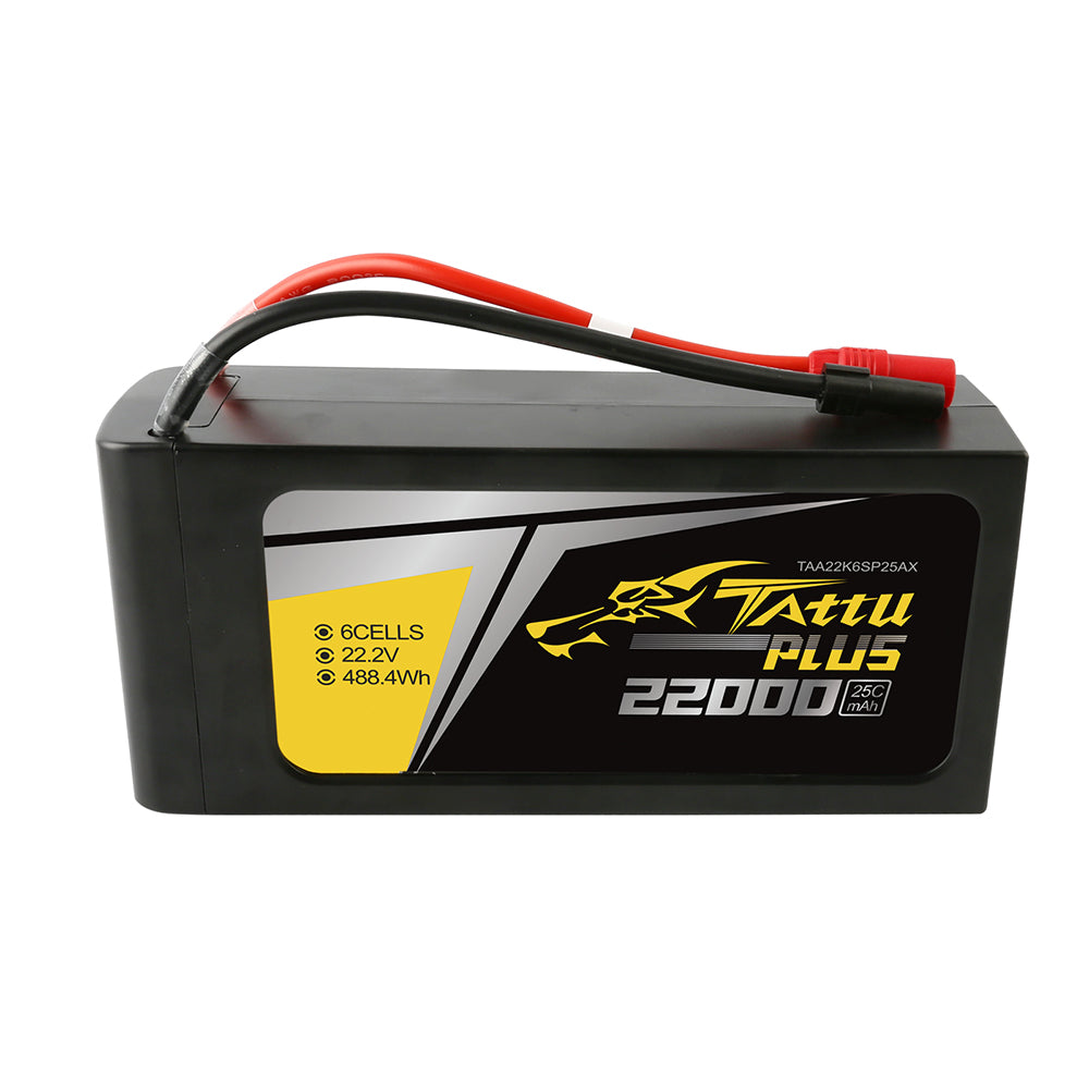 Tattu Plus 22000 mAh 22,2 V 25C 6S1P Lipo-Akkupack mit AS150+XT150-Stecker